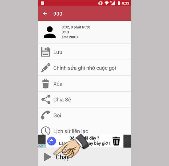 Nge lại cuộc gọi ghi âm